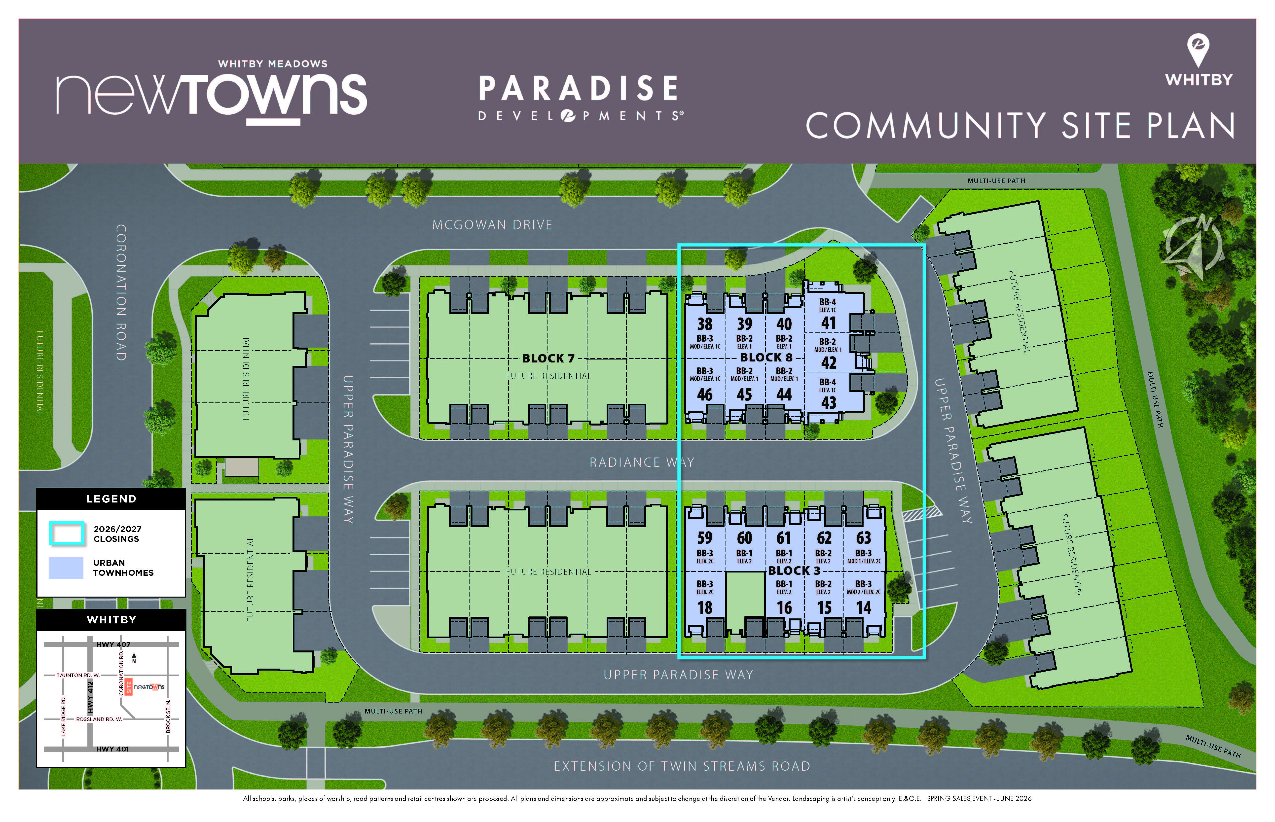 WHITBY MEADOWS NEW TOWNS Siteplan